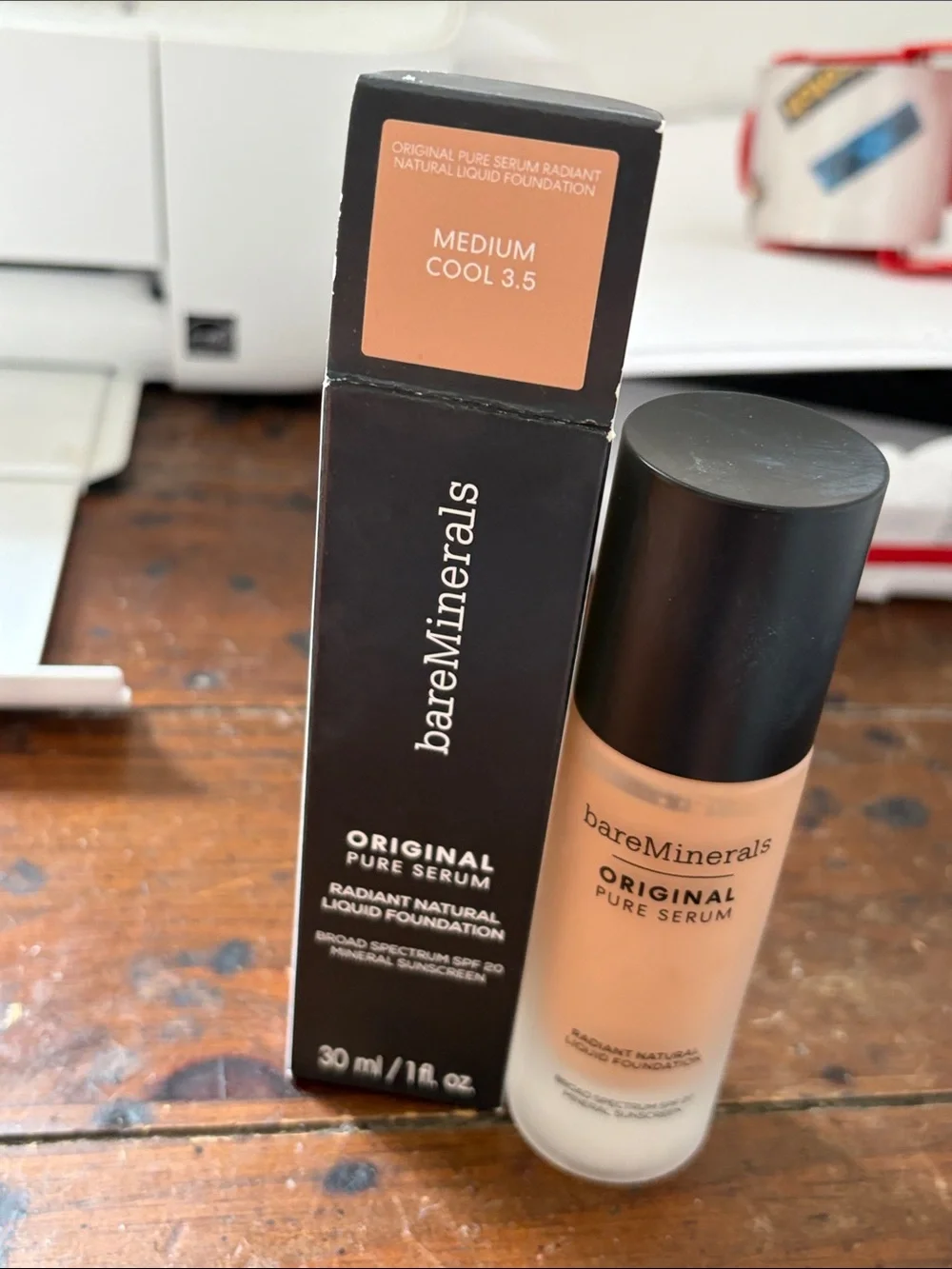 💕💋Bareminerals Original Pure Serum Liquid Foundation Medium Cool 3.5